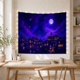 thumbnail image 5 of Moon Stars Nocturnal with Village Bathed Shades Indigo, Spooky Gothic for Gothic Decor Fans, Dark Art Decor, Halloween Gift, Tapestry Wall Hanging for Bedroom and Dorm, 5 of 7
