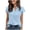 Sky Blue, variant on hoksml Women's Lightweight Ruffled V-Neck Blouse with Flutter Sleeves, Pleated Detail, Short Sleeve Casual Summer Work Top