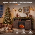thumbnail image 5 of Electric Fireplace TV Stand for TVs up to 75", Farmhouse Entertainment Center with Fireplace, Vintage Brown, 5 of 8