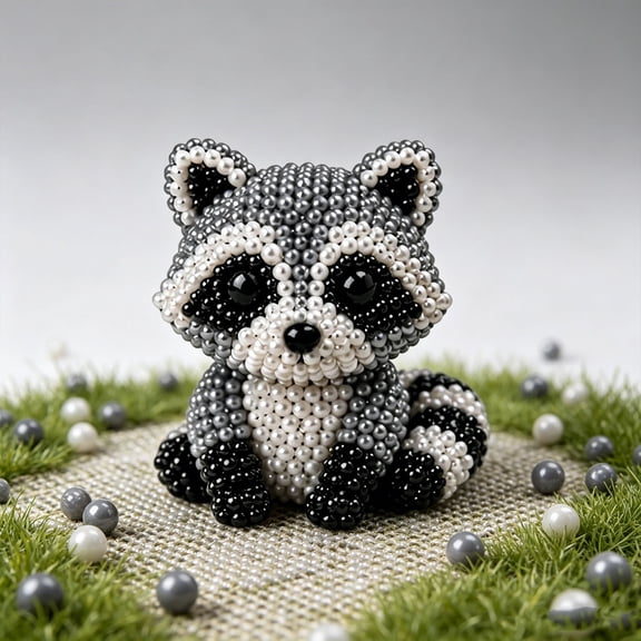 3D Beaded Animal Kit for Adults, Cute Bead Pets Kit with Colorful Beads, DIY Animal Beading Kit for Keychain Charms, Handmade Decorations for Desk or Bag