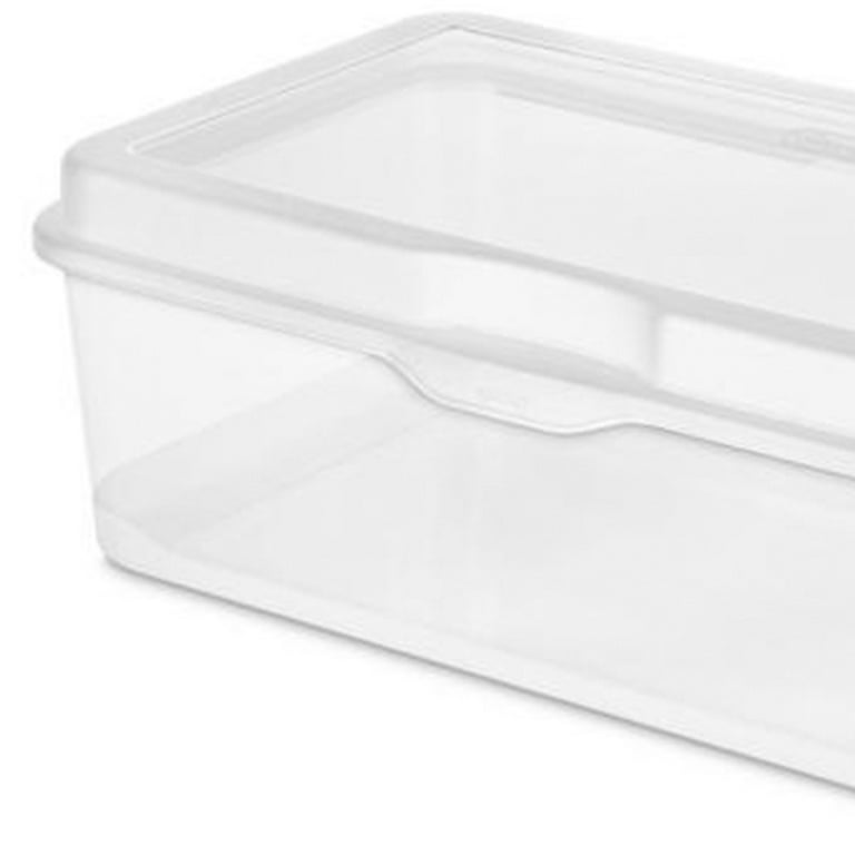 Small Plastic Storage Box W/ Flip Top Boxes 6 X 4 Clear Container