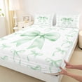 thumbnail image 4 of Erosebridal Vintage Green Bow Full Size Sheets, Cute Princess Cartoon Bed Sheets, 4 Pieces, 4 of 5