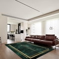 thumbnail image 3 of Emerald-Green Area Rugs, Gold-Lined Apartment Carpet, Bedroom Rug Non-Shedding Easy Cleaning with Backing Apply to Office Family and Pet,3'x5', 3 of 6