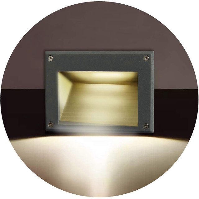 ZHAOCHENG Lámpara de pared LED de 3 W para iluminación empotrada de terraza/luces OSRAM SMD para interiores y exteriores, IP65/3000 K/162 mm, luz blanca cálida, color negro