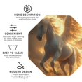 thumbnail image 4 of Pofeuu Golden Winged White Horse Print Leather Coasters Set of 6, Round Cups Mugs Mat Pad for Home Kitchen Heat Resistant Drink Coasters,Octagon, 4 of 7
