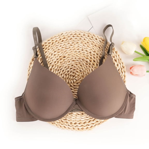 Levmjia Women's Bras Solid Color Push Up Adjustable Straps Comfortable Underwire Breathable Casual Outside Everyday Wear
