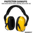 thumbnail image 3 of Sanoxy Adjustable Hearing Protection Earmuffs Noise Reduction for Work, Shooting, and Outdoor Use-Yellow, 3 of 6