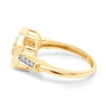 thumbnail image 4 of 1.22 CT Round & Baguette Cut White Cubic Zirconia Milgrain Halo Ring In 14K Yellow Gold Plated 925 Sterling Silver (Color: White, Clarity: VVS1-VVS2, 1.22 Cttw) -7.5, 4 of 7