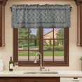 thumbnail image 6 of Blue Boho Curtain Valances for Windows, Kitchen Valance Window Treatments Panel 2 Pack, Vintage Ethnic Tribe Abstract Art Floral Rod Pocket Short Curtains for Bathroom Bedroom 42 x 18 Inch, 6 of 8