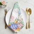 thumbnail image 2 of Easter Cloth Napkins, Spring Rabbit Ears Foot Flowers Eggs Green Wooden Washable and Reusable Dinner Napkins Set of 8, Table Napkin for Kitchen Party Birthday Wedding Hotel Housewarming 20"x20", 2 of 9