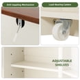 thumbnail image 5 of Uforic Kitchen Storage Cabinet with Shelves & Doors, Sideboard Cabinet for Double 13-gal Trash Bins, White, 5 of 8