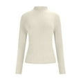 thumbnail image 4 of WXLWZYWL Ribbed Knit Turtleneck Tops for Women Long Sleeve Sweaters Stretcht Slim Fitted Going out Tops, 4 of 6