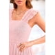 thumbnail image 5 of Vestido Midi de Tul con Fruncido y Sin Mangas en Rosa Claro PRETTYGARDEN Talla S, 5 of 9