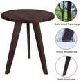 thumbnail image 5 of Round Side Table, Nightstand Coffee End Table for Living Room, Bedroom, Small Spaces, Easy Assembly Decro with Wood Legs, Brown 15.7 x 17.7 inches, 5 of 6
