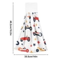 thumbnail image 2 of Haosy 2 Pack Kitchen Wash Cloths with Hanging Loops Absorbent Absorbent Quick Drying Hand Towels, Racing Car and Star, 2 of 7