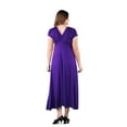 thumbnail image 3 of 24/7 Women's Plus Size Comfort Apparel Empire Waist V Neck Plus Size Maxi Dress, 3 of 4