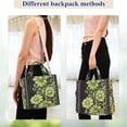thumbnail image 4 of FORMRS Womens Corduroy Tote Bag Crossbody Shoulder Handbag with Pocket, Green Flowers, 4 of 7