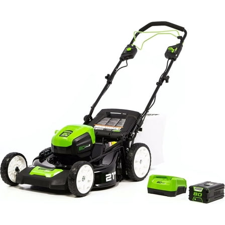 Greenworks Pro 80V 21-Inch Brushless Self-Propelled Lawn Mower, 4Ah Battery Included MO80L410
