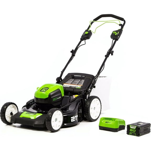 Greenworks Pro 80V 21-Inch Brushless Self-Propelled Lawn Mower, 4Ah Battery Included MO80L410