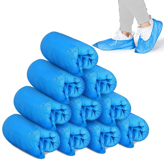 Rosenice Cubrezapatos Cubrezapatos Médicos 100 Piezas Cubrezapatos de Plástico Desechables Limpiador de Alfombras (Azul)