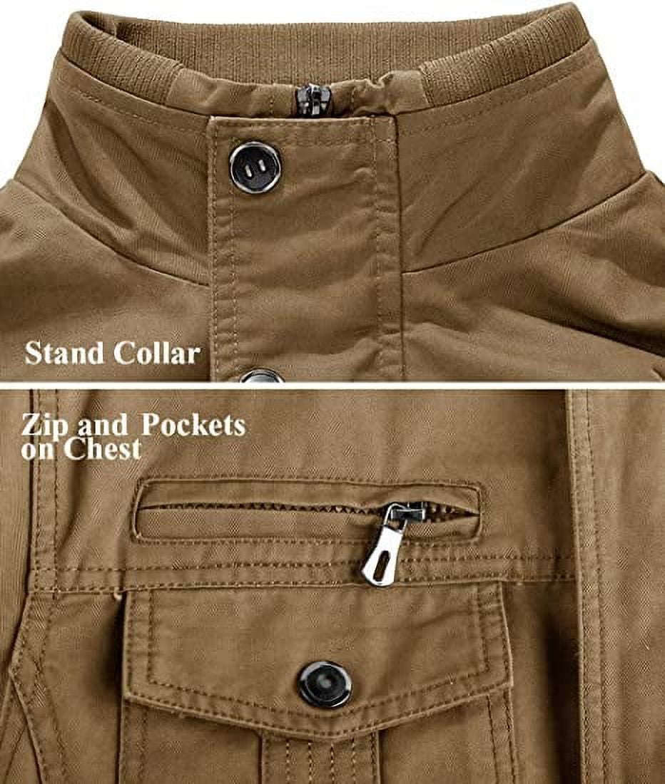 West Louis Multi-Pockets Stand Collar Military Jacket Blue / S | Male