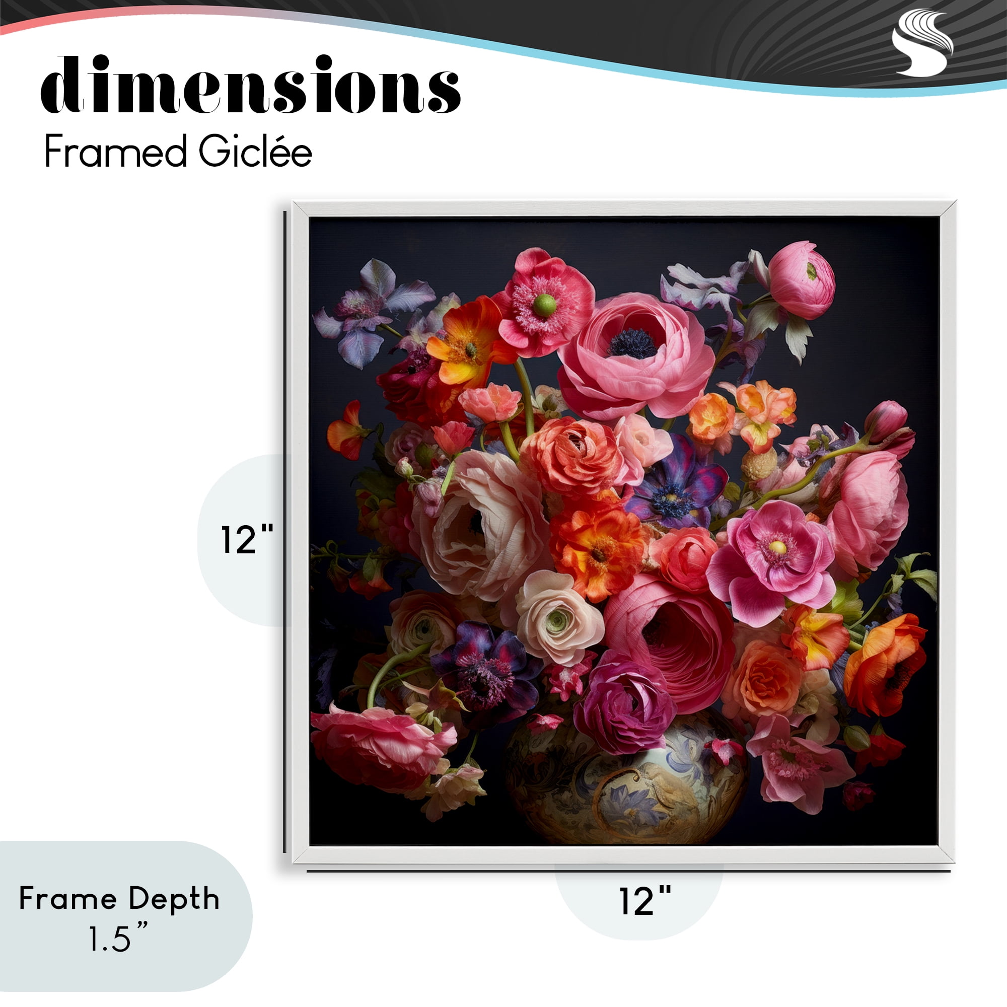 Stupell Industries Harmonious Composition of Florals White Framed Giclee Art, design by Lazar Studio