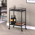 thumbnail image 4 of Evelyn&Zoe Barnes 23.5" Wide Rectangular Bar Cart, Black Grain, 4 of 7