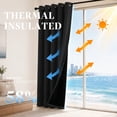 thumbnail image 4 of TOPICK Black Blackout Curtains 84 inch Grommet Curatins Thermal Insulated Modern Drapes for Living Room Bedroom Dining Room Set of 2, 4 of 12
