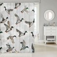 thumbnail image 2 of Manfei Retro Duck Camo Shower Curtain 72Wx84L, Mid Century Camouflage Bathroom Shower Curtain, Sliver, 2 of 5