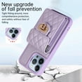 thumbnail image 6 of Wallet Case Designed for iPhone 15 Pro Max, with 6 Card Holder Slots RFID Blocking Shoulder Wallet Case Crossbody Strap Shockproof Leather Kickstand Phone Case For iPhone 15 Pro Max, Purple, 6 of 11
