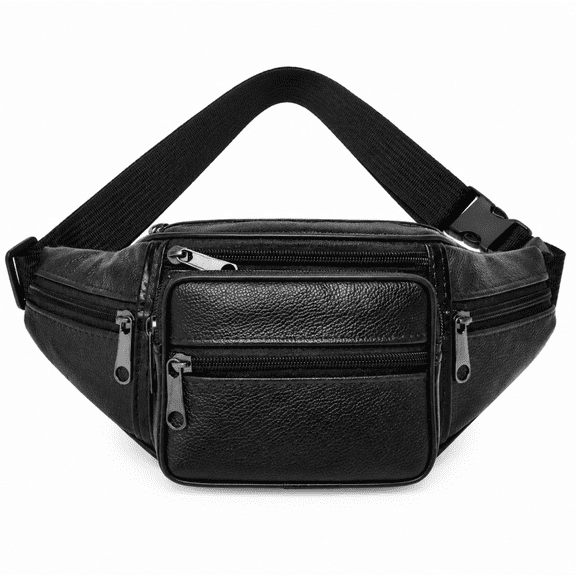 Leather Fanny Pack for Men – Multi-Way Waist Bag, Hip Bag, Belt Bag & Crossbody Shoulder Bag for Daily, Sports & Travel