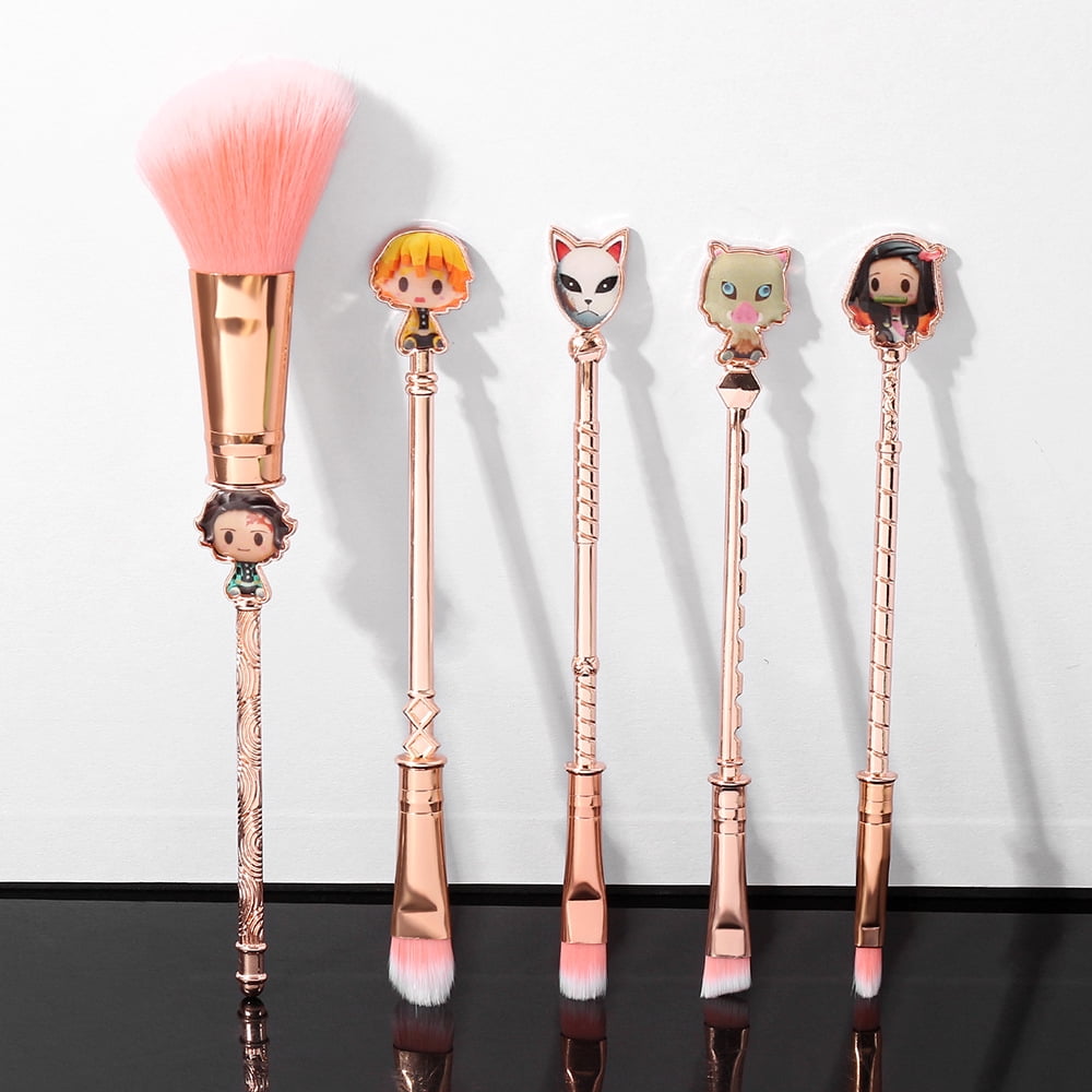 Ensemble de pinceaux de maquillage - 5pcs Creative Stitch Theme Cosmetic  Brushes Set, Premium