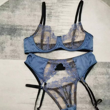French Sexy Lace Lingerie Women s Ultra-Thin See-through Big Chest Show Sexy Temptation Bra Set