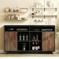 thumbnail image 2 of OAKHAM Modern Sideboard Buffet Cabinet with Sliding Door and Adjustable Shelves, Walnut, 2 of 7