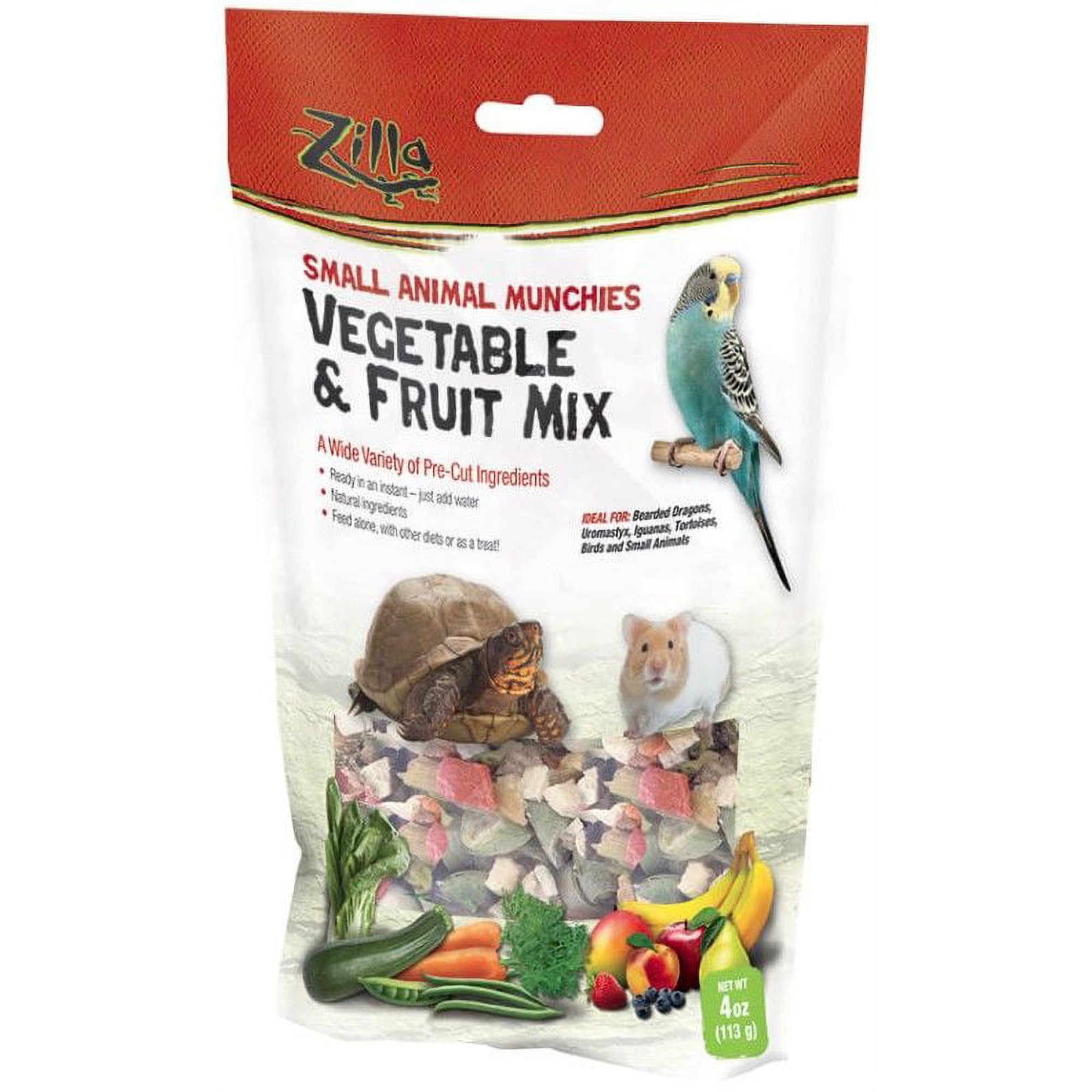 Zilla Small Animal Munchies - Vegetable & Fruit Mix [Reptile, Foods Dry] 4 oz