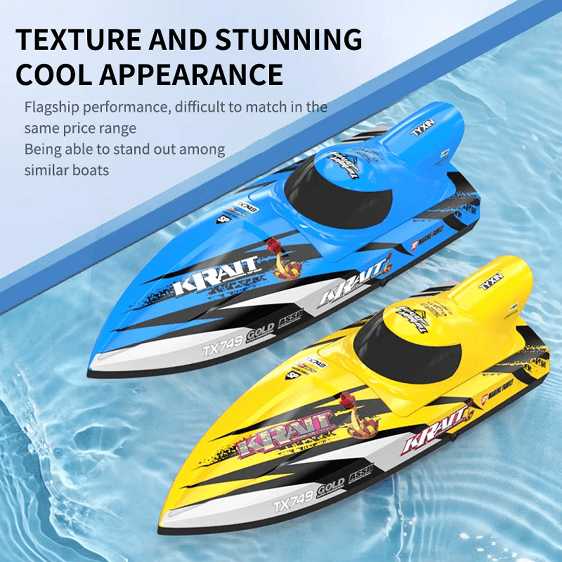 25KM/H High-Speed Brushless RC Turbojet Speedboat, 2.4G Waterproof Design Vortex Jet Boat with Never-Capsize Technology & Cooling System for Hobbyist - RTR