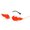 fire-red, variant on Cross-border European and American new style personalized rimless sunglasses with flame-shaped colorful ocean lenses for foreign trade