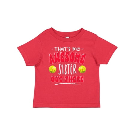 

Inktastic That s My Awesome Sister out There with Softballs Gift Baby Boy or Baby Girl T-Shirt