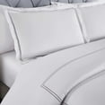 thumbnail image 4 of Superior Fieldstone Embroidered Cotton Duvet Cover Set, Full/Queen, White/Silver, 4 of 11