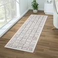 thumbnail image 5 of Luxe Weavers Modern Geometric Grid Mushroom 2x7 Runner Rug, 5 of 8