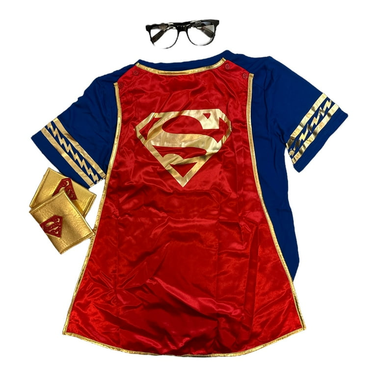 Supergirl T-Shirt Costume Removable Cape Supergirl T-Shirt Costume Removable Cape