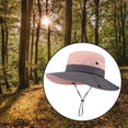 thumbnail image 3 of Sombrero de pescador de ala ancha de malla plegable con protección UV para mujer, ideal para verano, playa, pesca, uso al aire libre. Sombrero de playa para mujer, malla, cola de caballo alta, ala, 3 of 8
