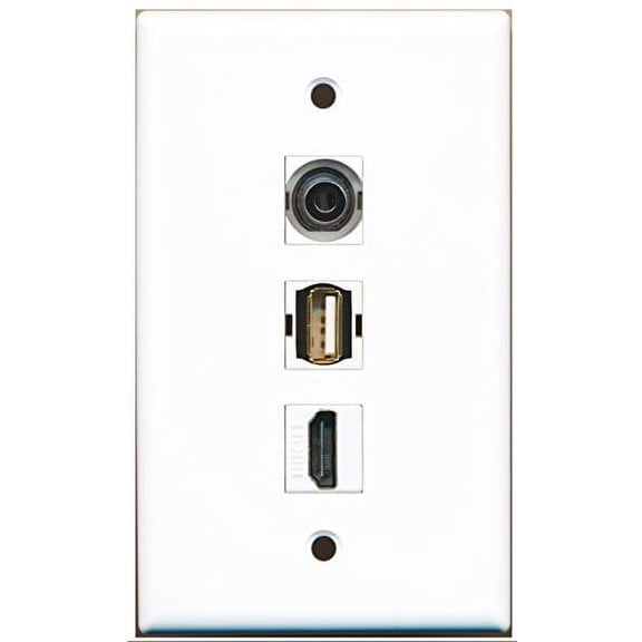RiteAV - 1 Port HDMI and 1 Port USB A-A and 1 Port 3.5mm Wall Plate
