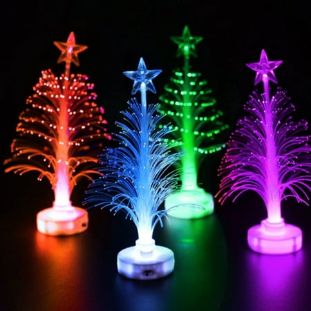 

4PCS 12cm Colorful Christmas Tree Creative Colorful Flash Christmas Tree Night Light With Batt