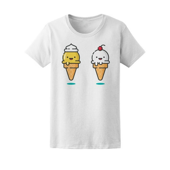 Cute Cartoon Ice Cream Cones Tee Women's -Image by Shutterstock