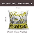thumbnail image 2 of LALILO Throw Pillow Covers Think Adventure Quote Unique Road Cushion Cover 18" x 18", 2 Pack, 2 of 6