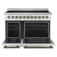 thumbnail image 2 of Forno Paolo 48 Inch Freestanding Electric Range in White with Antique Brass, 6.7 cu.ft, True Convection Oven, Energy Efficient, 2 of 12
