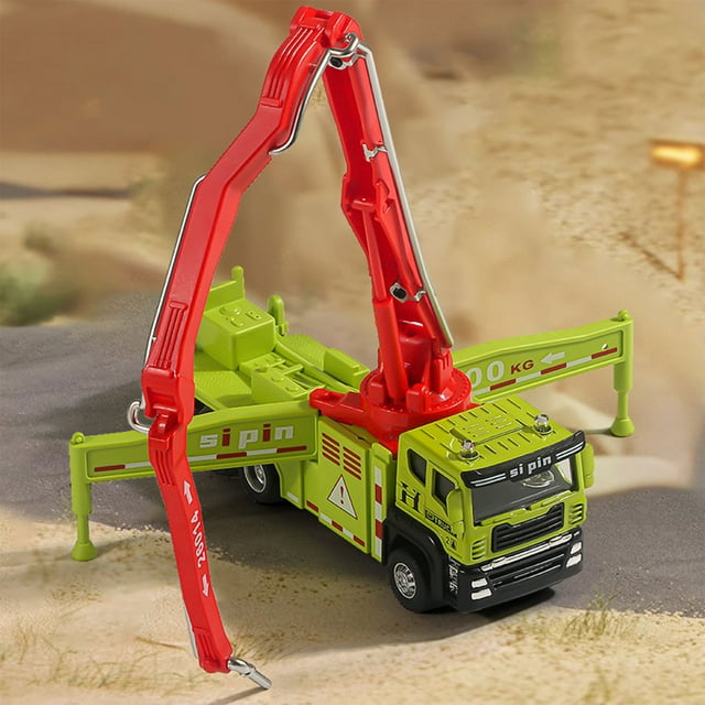 Juego de vehículos de ingeniería de aleación para niños de 3 a 6 años | Excavadora, hormigonera, camión cisterna, grúa y bulldozer | Construcción ABS duradera para un juego imaginativo