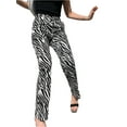 thumbnail image 3 of KOMOO Women Elastic Wide Leg Pants, Zebra Print Long Pant Casual High Waist Trousers Oversize, 3 of 7