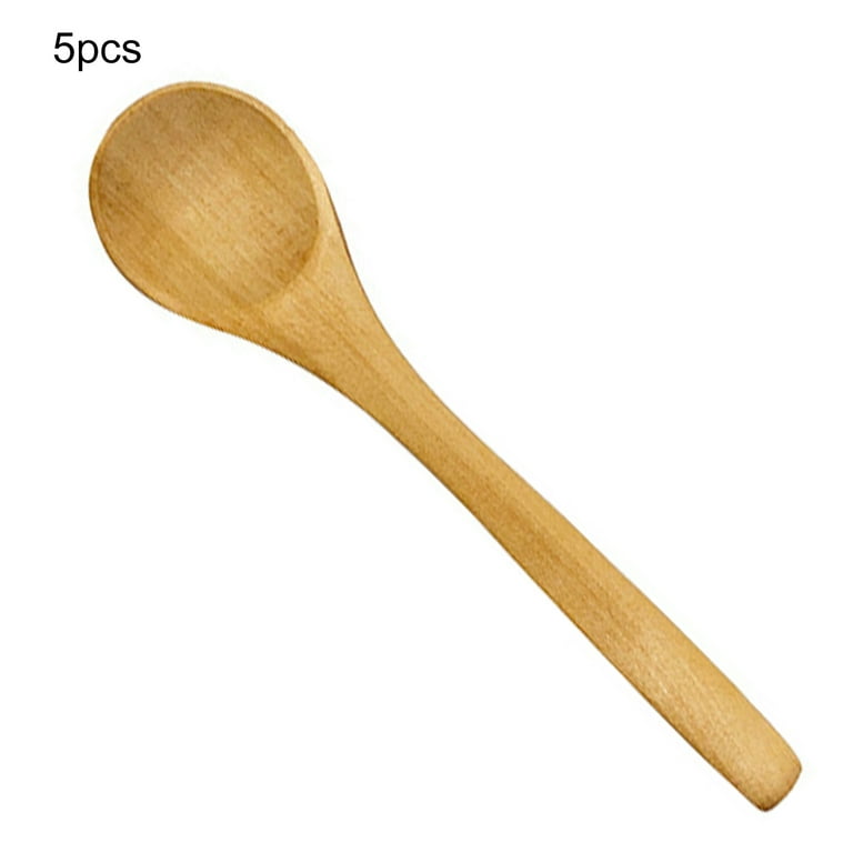 Yin 5Pcs Rice Spoon Stain-free Practical Wooden Multi-function 